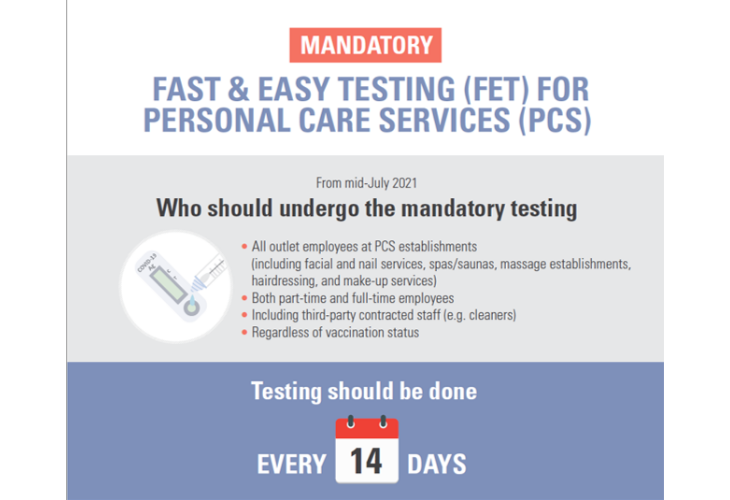 Sra Covid 19 Updates Mandatory Fast Easy Testing For Personal Care Services Establishments Singapore Retailers Association